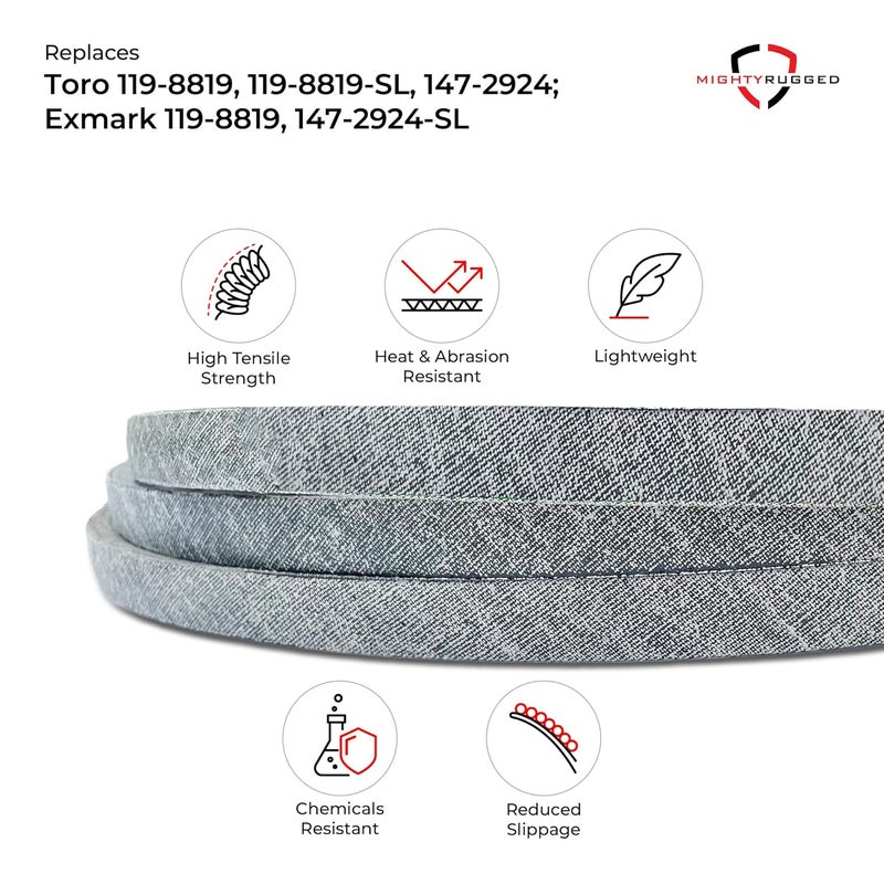 MightyRugged 119-8819 Toro Belt Replacement, Length 113", Heavy-Duty Aramid Cord Replacement for Toro Timecutter 42 Inch Deck Belt, Compatible with 147-2924 SS 4200 4225 SS4235 SS4260 Exmark Quest Zero Turn Mowers - Image 4